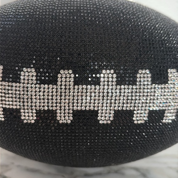 Black and Silver Football Clutch